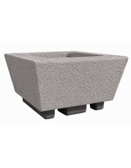 Fioriera forma quadra in cemento calcestruzzo per esterno - colore Bianco sabbiato - cm 98x98x52h - Conforme ai CAM