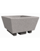 Fioriera forma quadra in cemento calcestruzzo per esterno - colore Bianco sabbiato - cm 98x98x52h - Conforme ai CAM