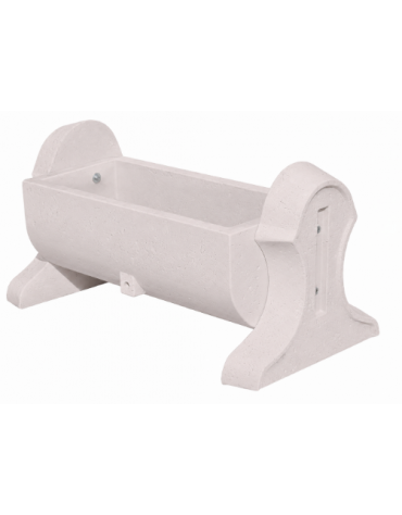 Fioriera rettangolare con fianchi in cemento calcestruzzo - colore Bianco pietra - cm 130x60x60h - Conforme ai CAM