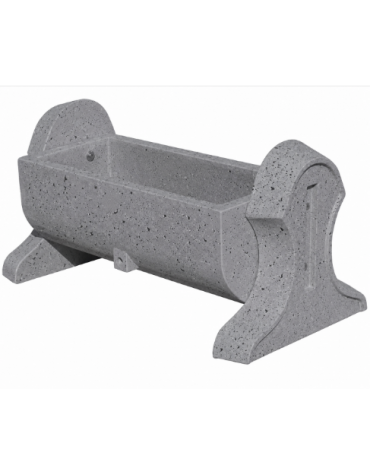 Fioriera rettangolare con fianchi in cemento calcestruzzo - colore Grigio pietra - cm 130x60x60h