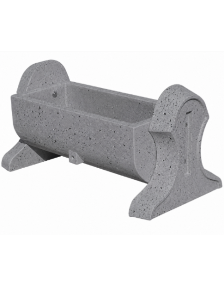 Fioriera rettangolare con fianchi in cemento calcestruzzo - colore Grigio pietra - cm 130x60x60h