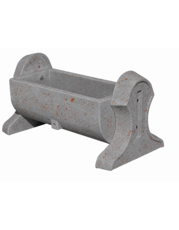 Fioriera rettangolare con fianchi in cemento calcestruzzo - colore Grigio travertino - cm 130x60x60h - Conforme ai CAM