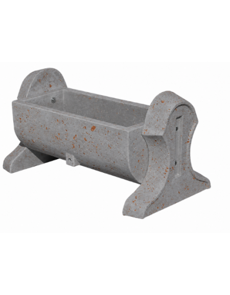 Fioriera rettangolare con fianchi in cemento calcestruzzo - colore Grigio travertino - cm 130x60x60h - Conforme ai CAM