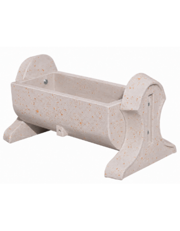Fioriera rettangolare con fianchi in cemento calcestruzzo - colore Bianco travertino - cm 130x60x60h - Conforme ai CAM