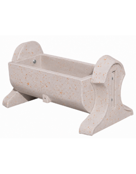 Fioriera rettangolare con fianchi in cemento calcestruzzo - colore Bianco travertino - cm 130x60x60h - Conforme ai CAM
