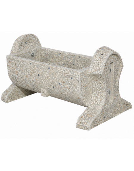 Fioriera rettangolare con fianchi in cemento calcestruzzo - colore Grigio sabbiato - cm 130x60x60h - Conforme ai CAM