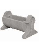 Fioriera rettangolare con fianchi in cemento calcestruzzo - colore Bianco sabbiato - cm 130x60x60h - Conforme ai CAM