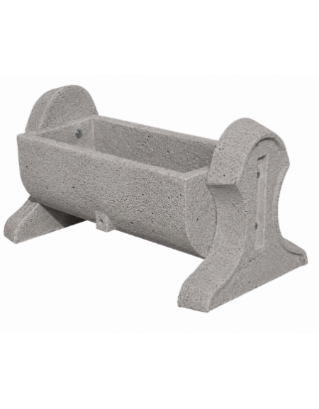 Fioriera rettangolare con fianchi in cemento calcestruzzo - colore Bianco sabbiato - cm 130x60x60h - Conforme ai CAM