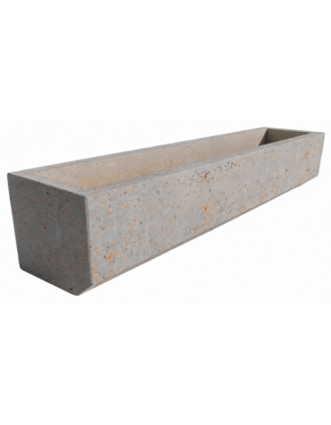 Fioriera rettangolare in cemento calcestruzzo per esterno - colore Grigio travertino - cm 204x40x39h - Conforme ai CAM