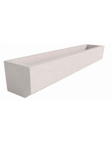 Fioriera rettangolare in cemento calcestruzzo per esterno - colore Bianco pietra - cm 204x40x39h - Conforme ai CAM