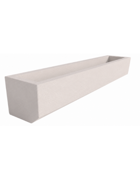 Fioriera rettangolare in cemento calcestruzzo per esterno - colore Bianco pietra - cm 204x40x39h - Conforme ai CAM
