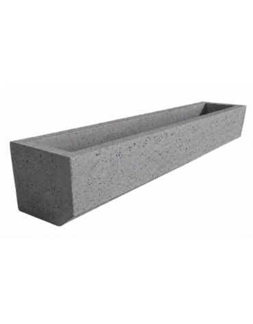 Fioriera rettangolare in cemento calcestruzzo per esterno - colore Grigio pietra - cm 204x40x39h - Conforme ai CAM