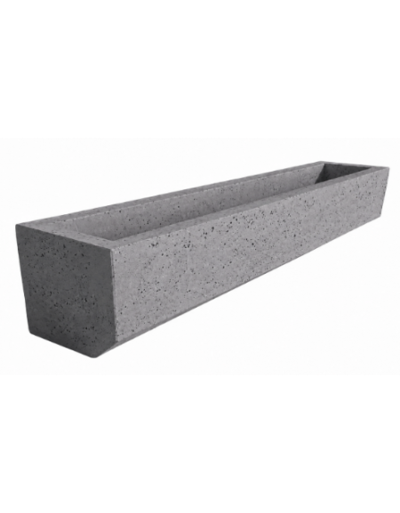 Fioriera rettangolare in cemento calcestruzzo per esterno - colore Grigio pietra - cm 204x40x39h - Conforme ai CAM
