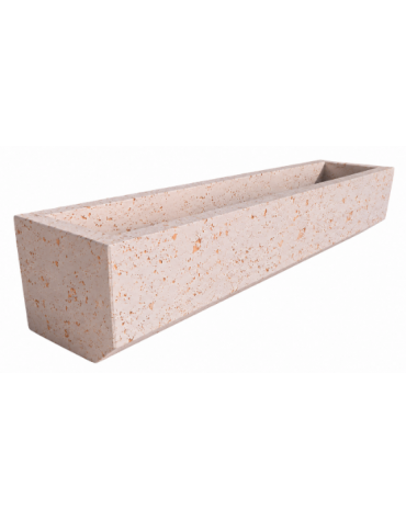 Fioriera rettangolare in cemento calcestruzzo per esterno - colore Bianco travertino - cm 204x40x39h - Conforme ai CAM