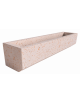 Fioriera rettangolare in cemento calcestruzzo per esterno - colore Bianco travertino - cm 204x40x39h - Conforme ai CAM