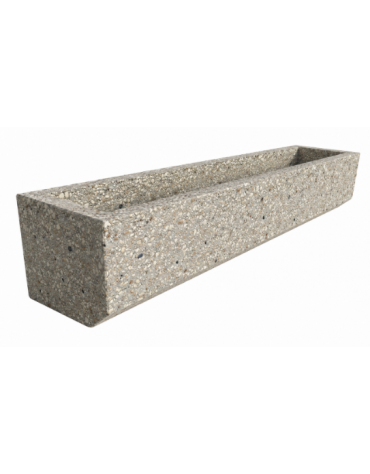 Fioriera rettangolare in cemento calcestruzzo per esterno - colore Grigio sabbiato - cm 204x40x39h - Conforme ai CAM