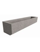 Fioriera rettangolare in cemento calcestruzzo per esterno - colore Bianco sabbiato - cm 204x40x39h - Conforme ai CAM