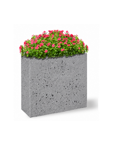 Fioriera rettangolare alta in cemento calcestruzzo - colore Grigio pietra - cm 100x40x90h - Conforme ai CAM