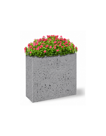 Fioriera rettangolare alta in cemento calcestruzzo - colore Grigio pietra - cm 100x40x90h - Conforme ai CAM