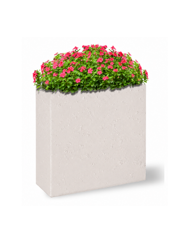 Fioriera rettangolare alta in cemento calcestruzzo - colore Bianco pietra - cm 100x40x90h - Conforme ai CAM