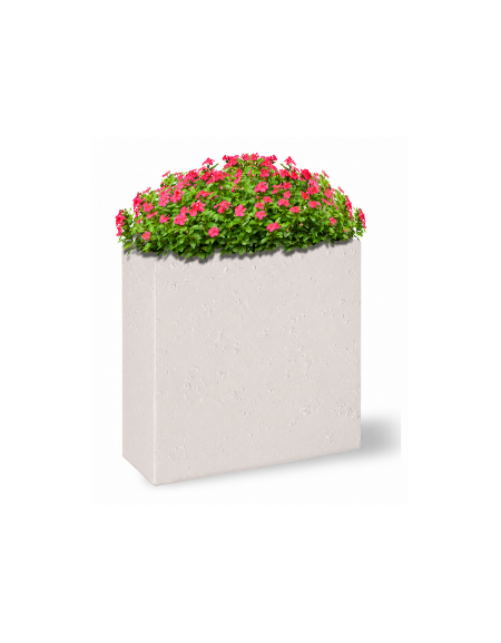 Fioriera rettangolare alta in cemento calcestruzzo - colore Bianco pietra - cm 100x40x90h - Conforme ai CAM