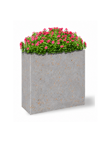 Fioriera rettangolare alta in cemento calcestruzzo - colore Grigio travertino - cm 100x40x90h  - Conforme ai CAM