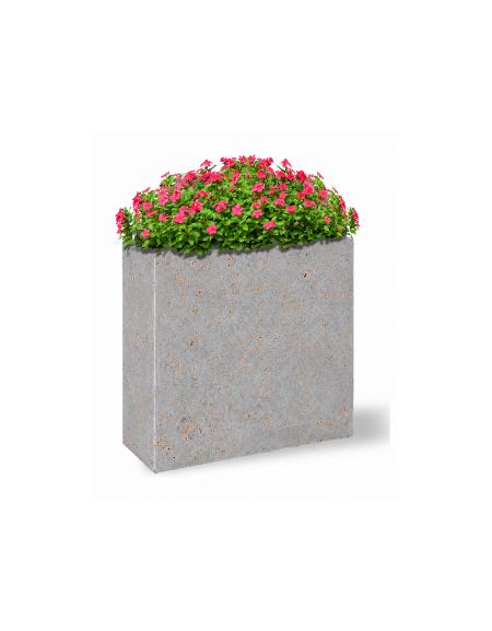 Fioriera rettangolare alta in cemento calcestruzzo - colore Grigio travertino - cm 100x40x90h  - Conforme ai CAM