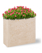 Fioriera rettangolare alta in cemento calcestruzzo - colore Bianco travertino - cm 100x40x90h  - Conforme ai CAM