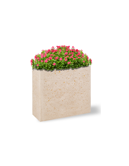Fioriera rettangolare alta in cemento calcestruzzo - colore Bianco travertino - cm 100x40x90h  - Conforme ai CAM
