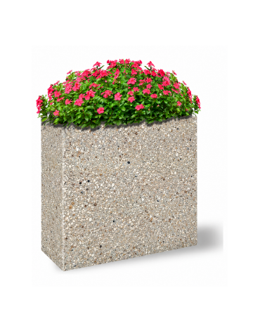 Fioriera rettangolare alta in cemento calcestruzzo - colore Grigio sabbiato - cm 100x40x90h - Conforme ai CAM