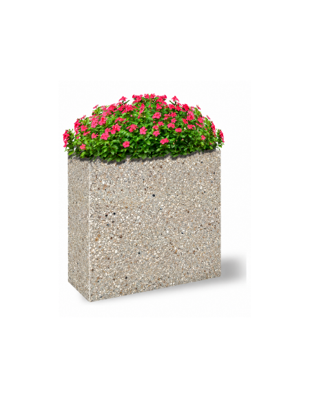 Fioriera rettangolare alta in cemento calcestruzzo - colore Grigio sabbiato - cm 100x40x90h - Conforme ai CAM