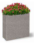 Fioriera rettangolare alta in cemento calcestruzzo - colore Bianco sabbiato - cm 100x40x90h - Conforme ai CAM
