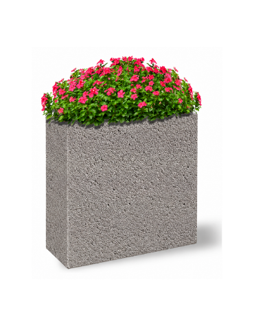 Fioriera rettangolare alta in cemento calcestruzzo - colore Bianco sabbiato - cm 100x40x90h - Conforme ai CAM