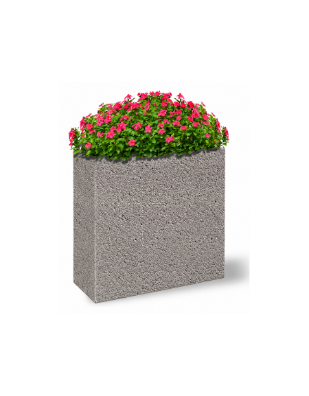 Fioriera rettangolare alta in cemento calcestruzzo - colore Bianco sabbiato - cm 100x40x90h - Conforme ai CAM