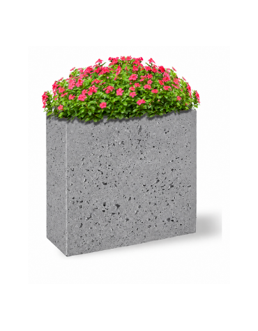 Fioriera rettangolare alta in cemento calcestruzzo - colore Grigio pietra - cm 100x65x90h - Conforme ai CAM