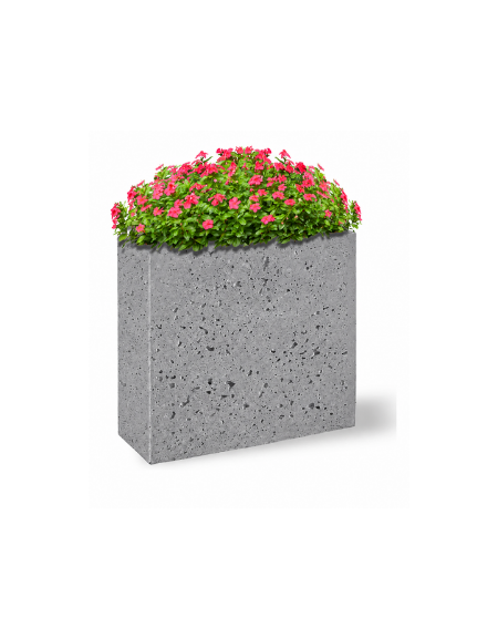 Fioriera rettangolare alta in cemento calcestruzzo - colore Grigio pietra - cm 100x65x90h - Conforme ai CAM