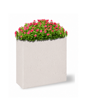 Fioriera rettangolare alta in cemento calcestruzzo - colore Bianco pietra - cm 100x65x90h - Conforme ai CAM
