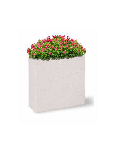 Fioriera rettangolare alta in cemento calcestruzzo - colore Bianco pietra - cm 100x65x90h - Conforme ai CAM