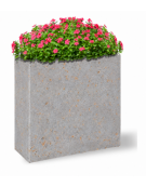 Fioriera rettangolare alta in cemento calcestruzzo - colore Grigio travertino - cm 100x65x90h - Conforme ai CAM