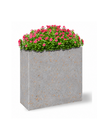 Fioriera rettangolare alta in cemento calcestruzzo - colore Grigio travertino - cm 100x65x90h - Conforme ai CAM