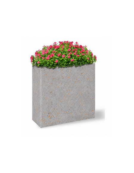Fioriera rettangolare alta in cemento calcestruzzo - colore Grigio travertino - cm 100x65x90h - Conforme ai CAM