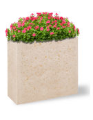 Fioriera rettangolare alta in cemento calcestruzzo - colore Bianco travertino - cm 100x65x90h - Conforme ai CAM
