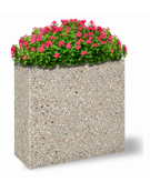 Fioriera rettangolare alta in cemento calcestruzzo - colore Grigio sabbiato - cm 100x65x90h - Conforme ai CAM