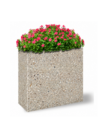 Fioriera rettangolare alta in cemento calcestruzzo - colore Grigio sabbiato - cm 100x65x90h - Conforme ai CAM