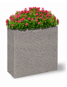 Fioriera rettangolare alta in cemento calcestruzzo - colore Bianco sabbiato - cm 100x65x90h - Conforme ai CAM