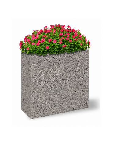 Fioriera rettangolare alta in cemento calcestruzzo - colore Bianco sabbiato - cm 100x65x90h - Conforme ai CAM