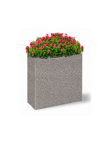 Fioriera rettangolare alta in cemento calcestruzzo - colore Bianco sabbiato - cm 100x65x90h - Conforme ai CAM