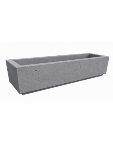 Fioriera rettangolare in cemento calcestruzzo per esterno - colore Grigio pietra - cm 200x60x45h - Conforme ai CAM