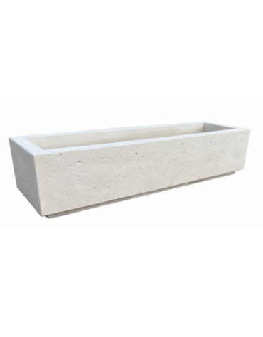 Fioriera rettangolare in cemento calcestruzzo per esterno - colore Bianco pietra - cm 200x60x45h - Conforme ai CAM