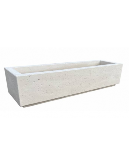 Fioriera rettangolare in cemento calcestruzzo per esterno - colore Bianco pietra - cm 200x60x45h - Conforme ai CAM